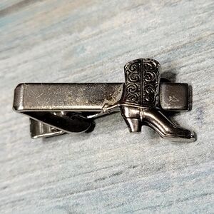 Silver Boot Tie Clip